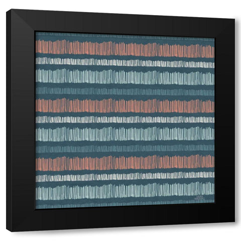 Seaside Village Pattern VIIIB Black Modern Wood Framed Art Print with Double Matting by Marshall, Laura