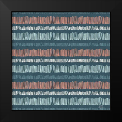 Seaside Village Pattern VIIIB Black Modern Wood Framed Art Print by Marshall, Laura