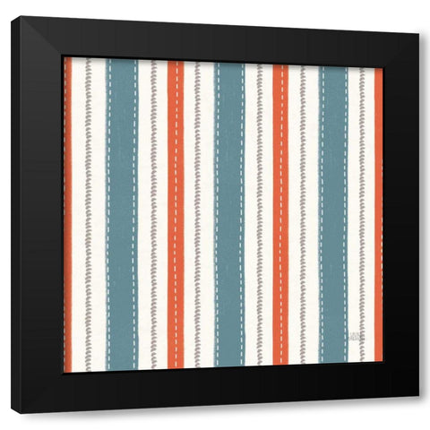 Seaside Village Pattern IXA Black Modern Wood Framed Art Print with Double Matting by Marshall, Laura