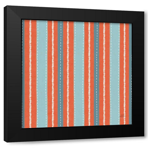 Seaside Village Pattern IXB Black Modern Wood Framed Art Print with Double Matting by Marshall, Laura