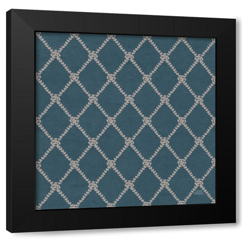 Seaside Village Pattern XIB Black Modern Wood Framed Art Print with Double Matting by Marshall, Laura