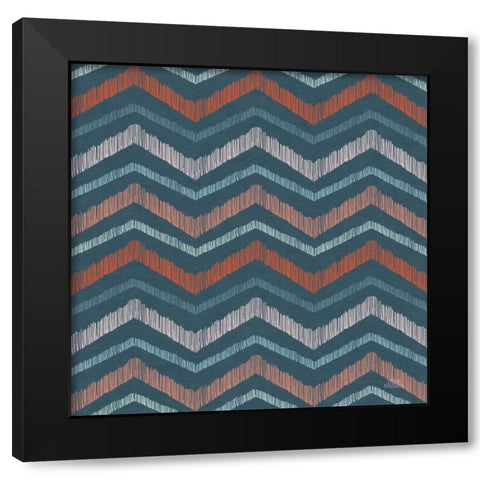 Seaside Village Pattern XIIIB Black Modern Wood Framed Art Print with Double Matting by Marshall, Laura
