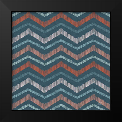 Seaside Village Pattern XIIIB Black Modern Wood Framed Art Print by Marshall, Laura