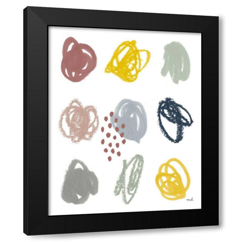 Scribble I Black Modern Wood Framed Art Print by Hershey, Moira
