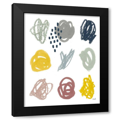 Scribble II Black Modern Wood Framed Art Print by Hershey, Moira