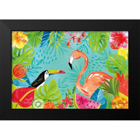 Tutti Frutti III Black Modern Wood Framed Art Print by Zaman, Farida