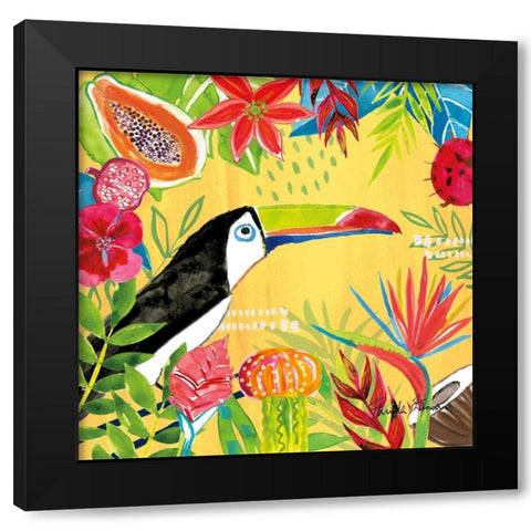 Tutti Frutti VI Black Modern Wood Framed Art Print by Zaman, Farida