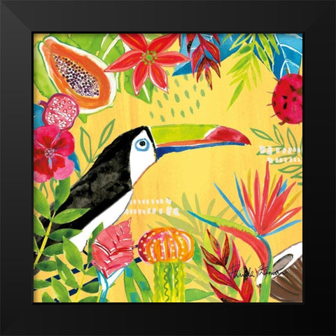 Tutti Frutti VI Black Modern Wood Framed Art Print by Zaman, Farida