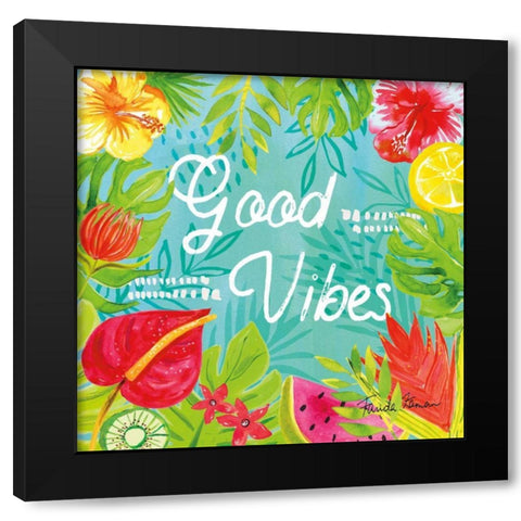 Tutti Frutti IX Black Modern Wood Framed Art Print with Double Matting by Zaman, Farida