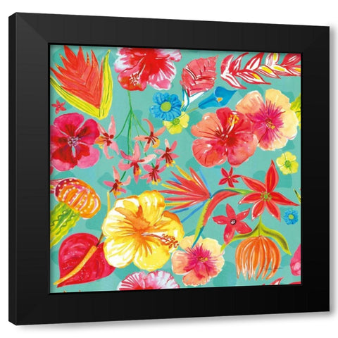 Tutti Frutti Pattern IB Black Modern Wood Framed Art Print with Double Matting by Zaman, Farida