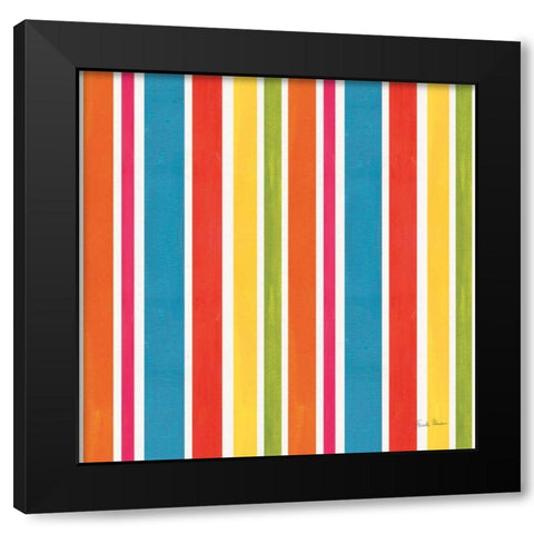 Tutti Frutti Pattern II Black Modern Wood Framed Art Print by Zaman, Farida
