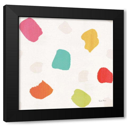 Tutti Frutti Pattern IVA Black Modern Wood Framed Art Print by Zaman, Farida