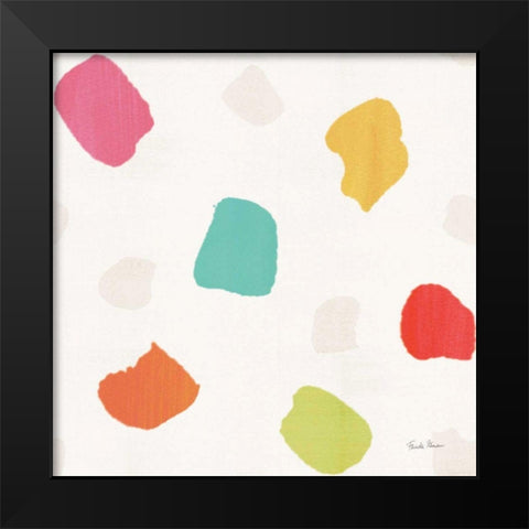 Tutti Frutti Pattern IVA Black Modern Wood Framed Art Print by Zaman, Farida