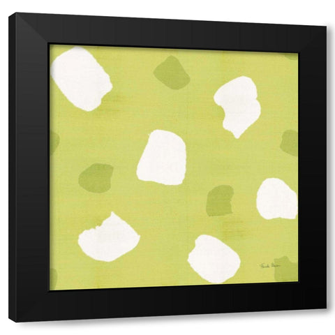 Tutti Frutti Pattern IVC Black Modern Wood Framed Art Print by Zaman, Farida