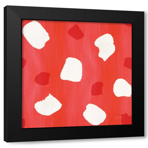 Tutti Frutti Pattern IVE Black Modern Wood Framed Art Print by Zaman, Farida