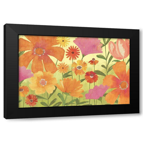 Spring Fling Black Modern Wood Framed Art Print with Double Matting by Charron, Veronique