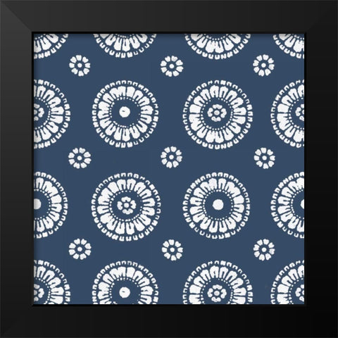 Free Bird Laos Pattern Indigo Black Modern Wood Framed Art Print by Brissonnet, Daphne