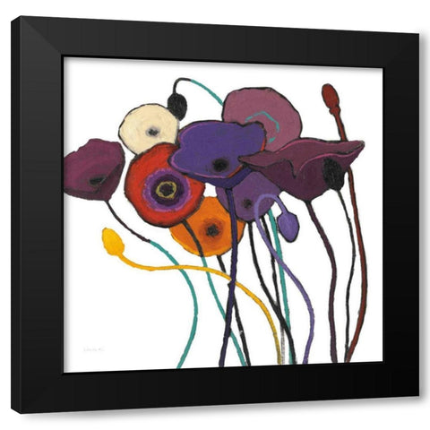 Jewel Tones on White Black Modern Wood Framed Art Print by Novak, Shirley