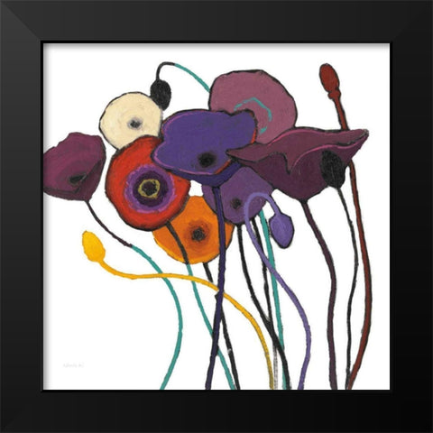Jewel Tones on White Black Modern Wood Framed Art Print by Novak, Shirley