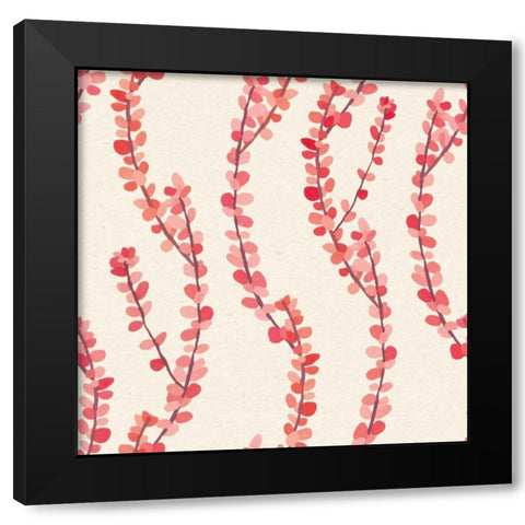 Succulent Pattern IIIA Black Modern Wood Framed Art Print with Double Matting by Wild Apple Portfolio