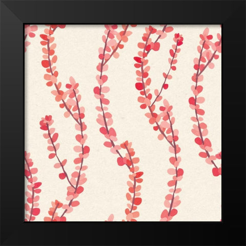 Succulent Pattern IIIA Black Modern Wood Framed Art Print by Wild Apple Portfolio
