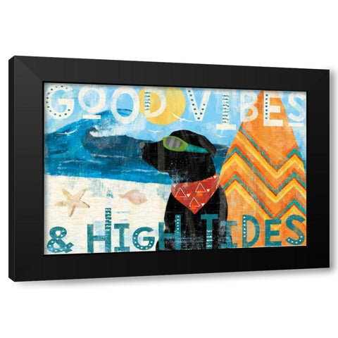 Good Vibes II Black Modern Wood Framed Art Print by Charron, Veronique