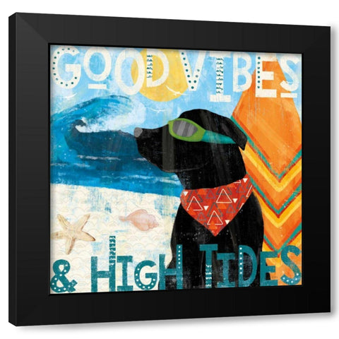 Good Vibes IV Black Modern Wood Framed Art Print by Charron, Veronique
