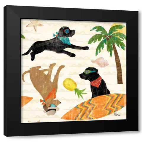 Good Vibes Pattern IB Black Modern Wood Framed Art Print by Charron, Veronique