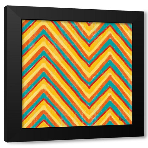 Good Vibes Pattern II Black Modern Wood Framed Art Print with Double Matting by Charron, Veronique