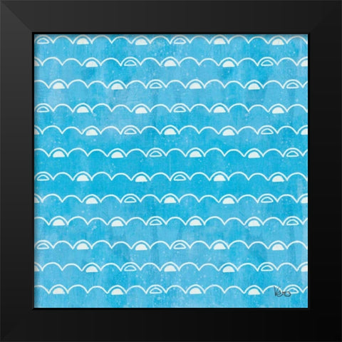 Good Vibes Pattern VIB Black Modern Wood Framed Art Print by Charron, Veronique