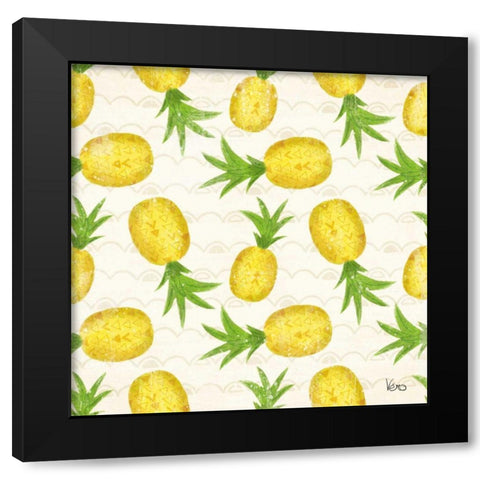 Good Vibes Pattern VIIA Black Modern Wood Framed Art Print with Double Matting by Charron, Veronique