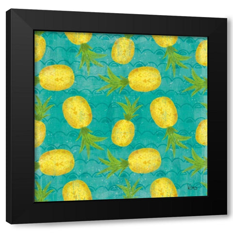 Good Vibes Pattern VIIB Black Modern Wood Framed Art Print with Double Matting by Charron, Veronique