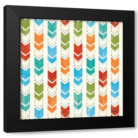 Good Vibes Pattern VIIIA Black Modern Wood Framed Art Print with Double Matting by Charron, Veronique
