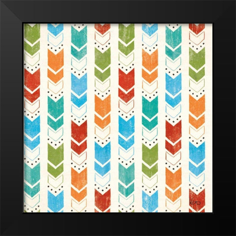 Good Vibes Pattern VIIIA Black Modern Wood Framed Art Print by Charron, Veronique