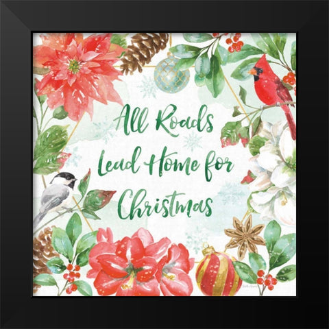 Holiday Flora II Black Modern Wood Framed Art Print by Grove, Beth