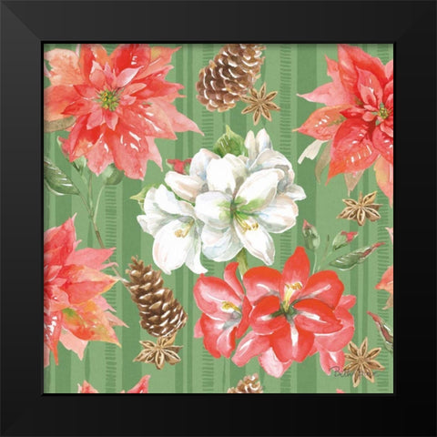 Holiday Flora Pattern IB Black Modern Wood Framed Art Print by Grove, Beth