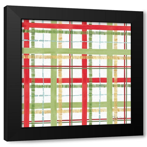 Holiday Flora Pattern II Black Modern Wood Framed Art Print with Double Matting by Grove, Beth