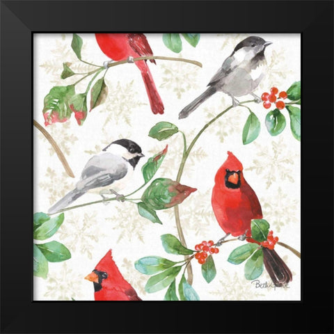 Holiday Flora Pattern IIIA Black Modern Wood Framed Art Print by Grove, Beth