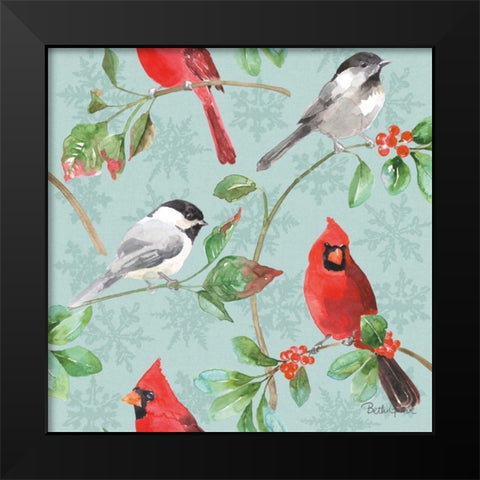 Holiday Flora Pattern IIIC Black Modern Wood Framed Art Print by Grove, Beth