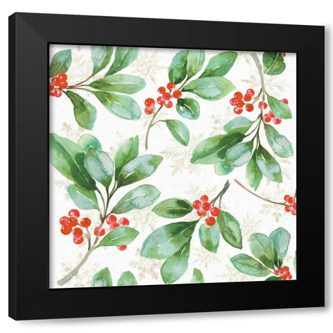 Holiday Flora Pattern VA Black Modern Wood Framed Art Print with Double Matting by Grove, Beth