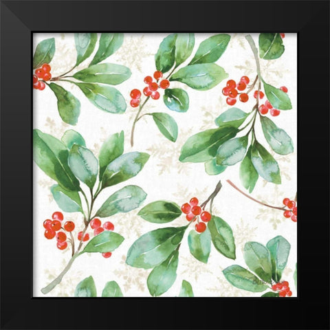 Holiday Flora Pattern VA Black Modern Wood Framed Art Print by Grove, Beth