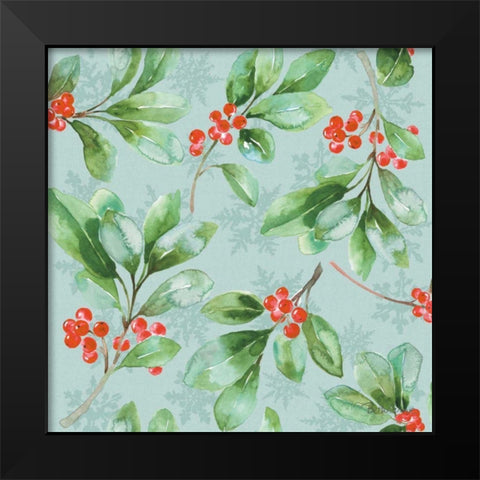 Holiday Flora Pattern VC Black Modern Wood Framed Art Print by Grove, Beth