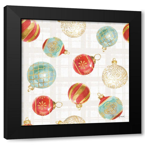 Holiday Flora Pattern VIA Black Modern Wood Framed Art Print with Double Matting by Grove, Beth