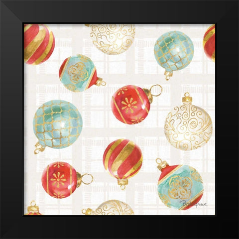 Holiday Flora Pattern VIA Black Modern Wood Framed Art Print by Grove, Beth