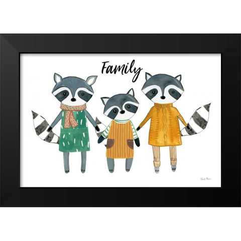 Neighborhood Pals X Family Black Modern Wood Framed Art Print by Zaman, Farida