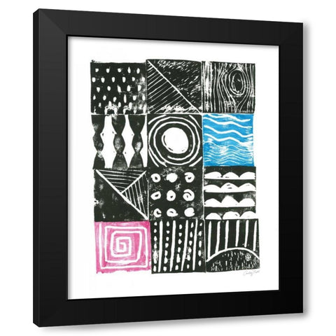 Block Print I Black Modern Wood Framed Art Print by Prahl, Courtney