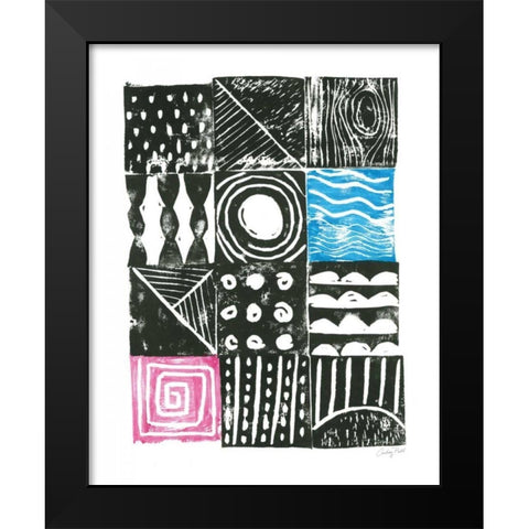 Block Print I Black Modern Wood Framed Art Print by Prahl, Courtney