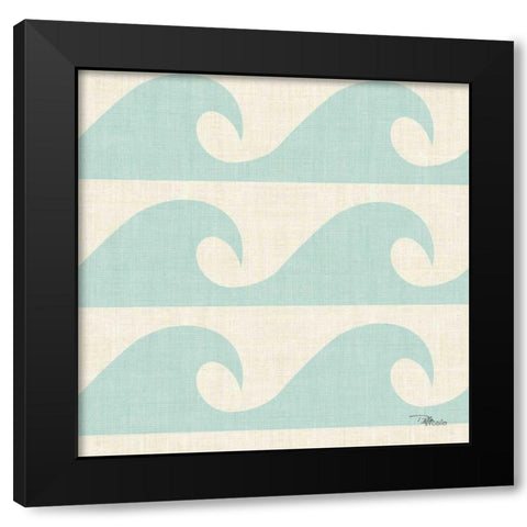 Coastal Farmhouse Pattern IIIA Black Modern Wood Framed Art Print with Double Matting by Pela Studio