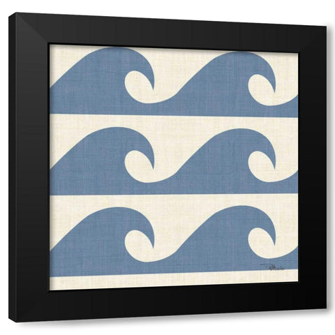 Coastal Farmhouse Pattern IIIB Black Modern Wood Framed Art Print with Double Matting by Pela Studio