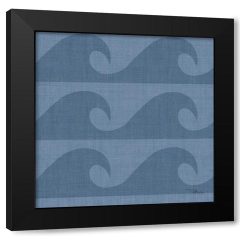 Coastal Farmhouse Pattern IIIF Black Modern Wood Framed Art Print with Double Matting by Pela Studio